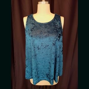 Teal Velvet Tank Style Top